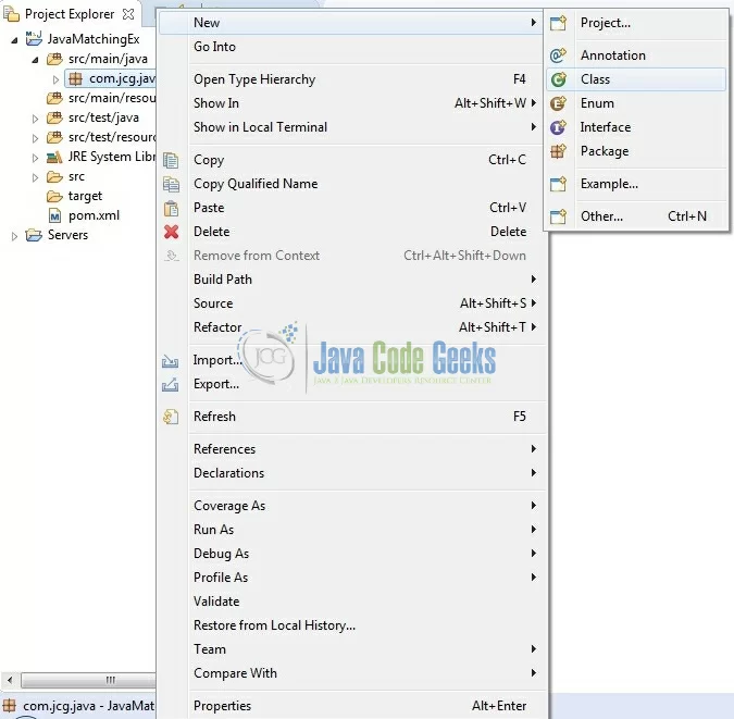 Fig. 7: Java Class Creation