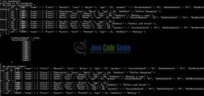 Fig. 1: Database & Collection Creation