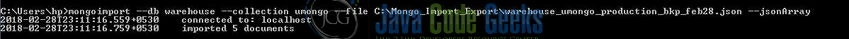 Fig. 8: Mongo database export utility