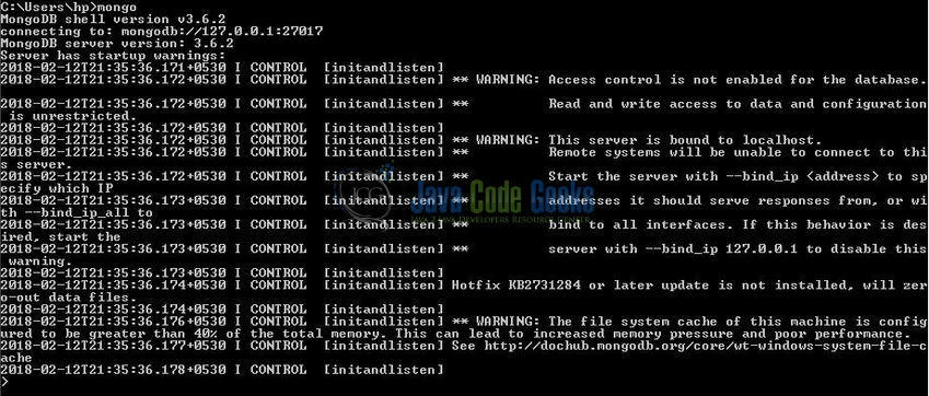 Fig. 3: Connect to Mongo database