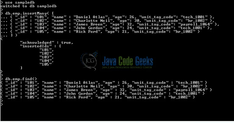 Fig. 5: Database and Table Creation