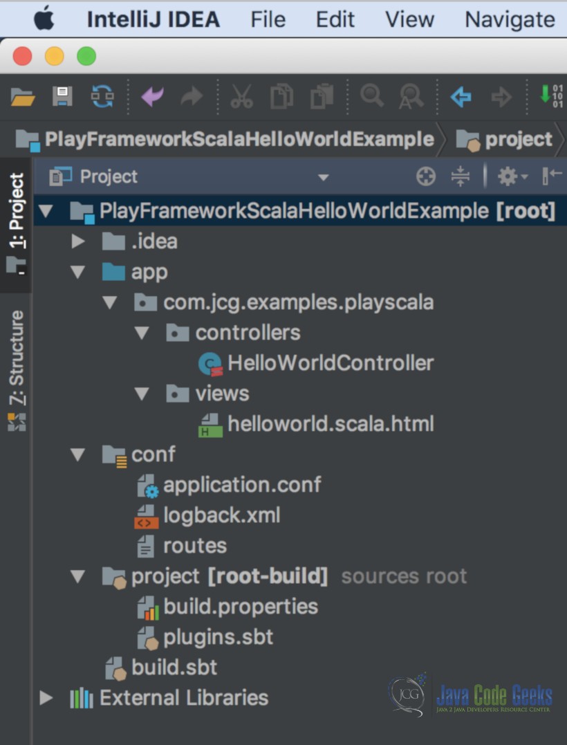 Play Framework Hello World - Project Structure