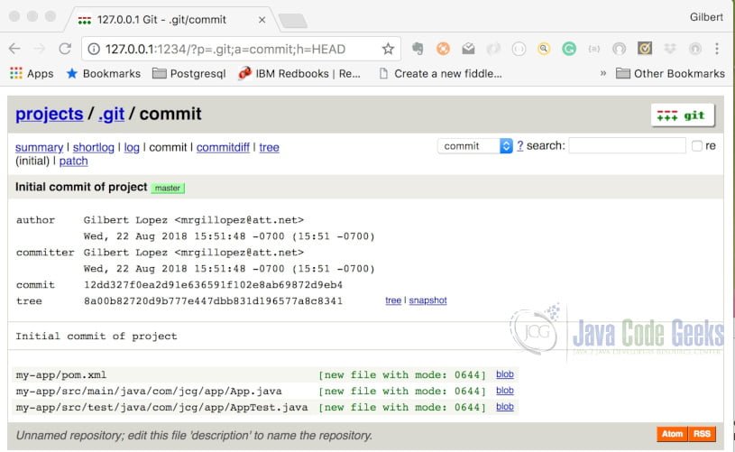 Git Instaweb - Commit View