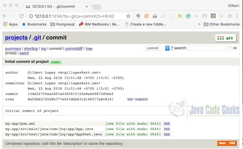 Git Instaweb - Commit View