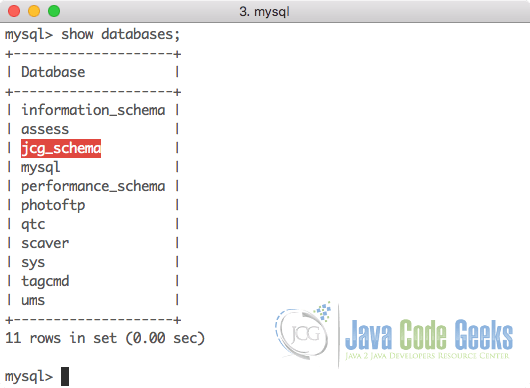 MySQL Command Line - New DB created