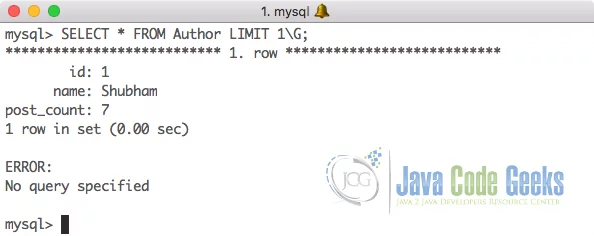 MySQL Command Line - MySQL Limit Query