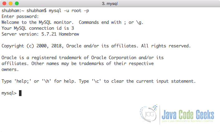 MySQL Command Line - Login to MySQL