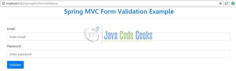 Spring MVC Form Validation - Login form