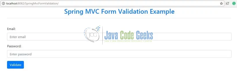 Spring MVC Form Validation - Login form