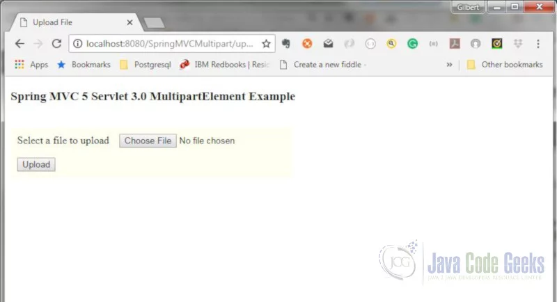Spring MVC 5 Servlet 3.0 MultipartConfigElement - Upload Form