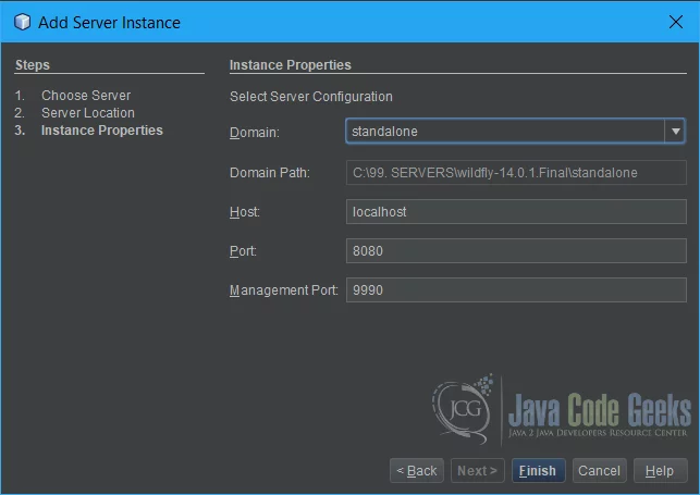 JBoss WildFly NetBeans - Instance Properties
