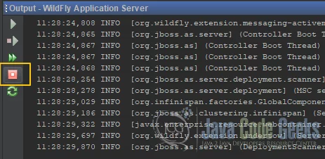 JBoss WildFly NetBeans - Stop server from output console in NetBeans