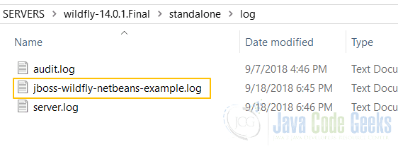 JBoss WildfFly Logging Configuration - WildFly log file 