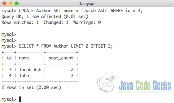 MySQL Command Line - Updating a single record by ID