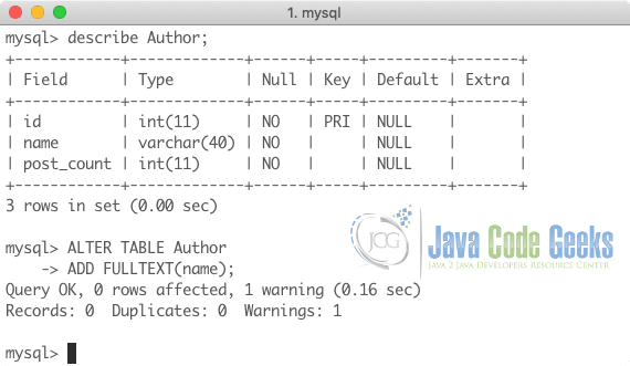 MySQL Full-text Search - Create index on existing table