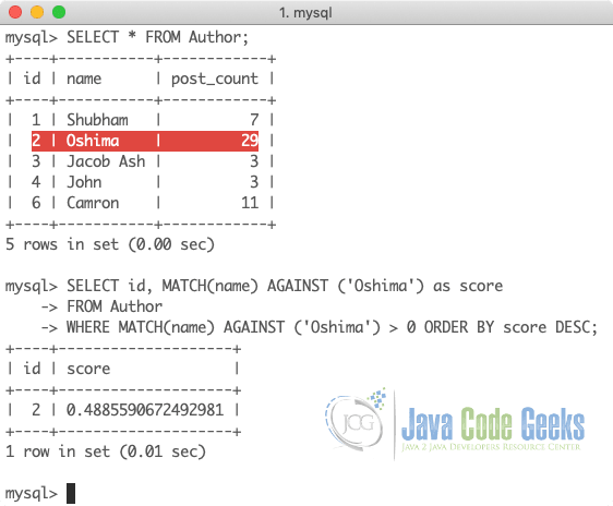 MySQL Full-text Search - Full-text search response for Match function