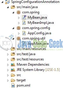 Spring @Configuration Annotation - Application Project Structure