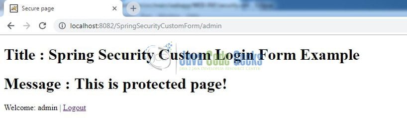 Spring Security Custom Form Login - Secure page
