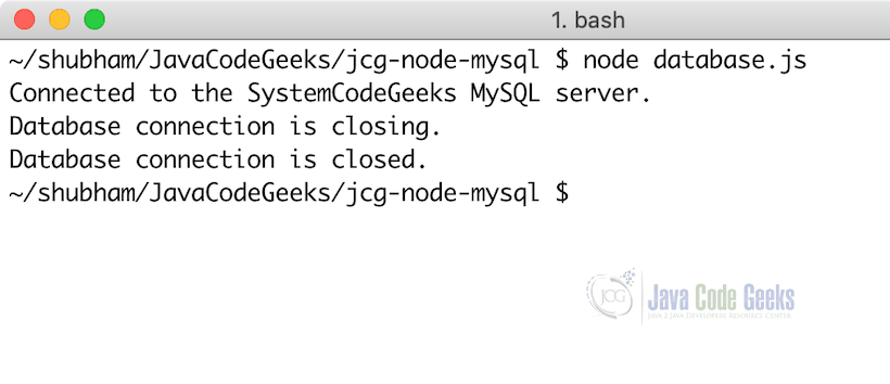 MySQL NodeJS - Close MySQL connection
