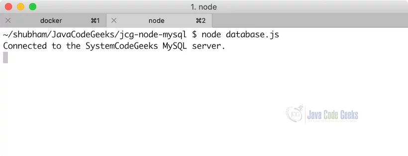 MySQL NodeJS - NodeJS app connected to MySQL