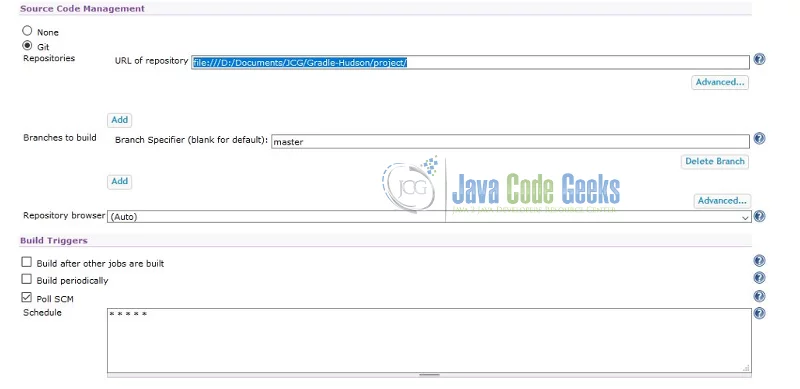 Gradle Hudson - SCM Section
