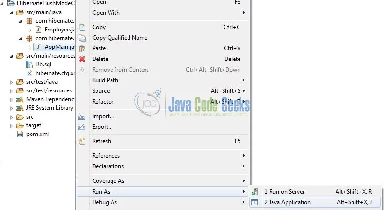Hibernate FlushMode Commit - Run Application