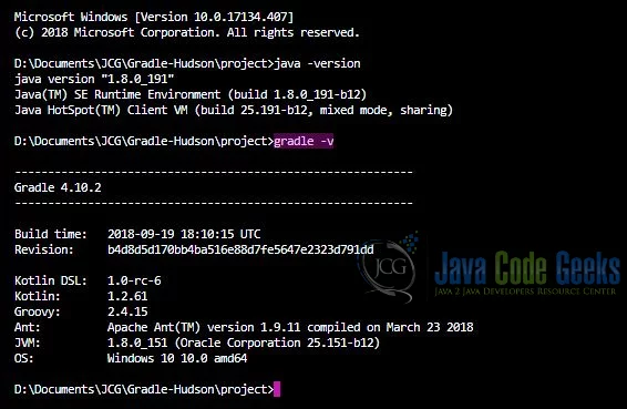 Gradle Hudson - Versions