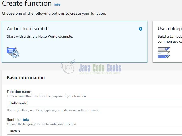 AWS Lambda - Creating a Function and adding basic info