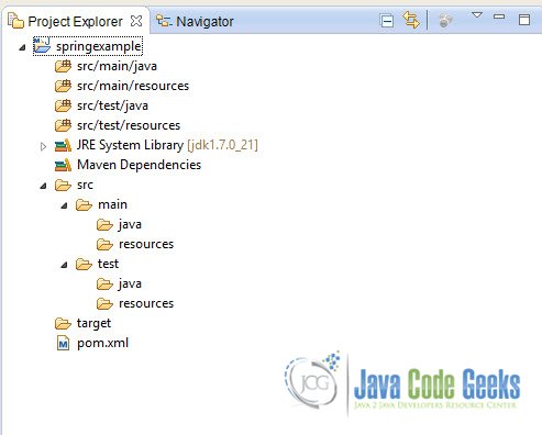 Spring Jdbc - Maven-project-structure
