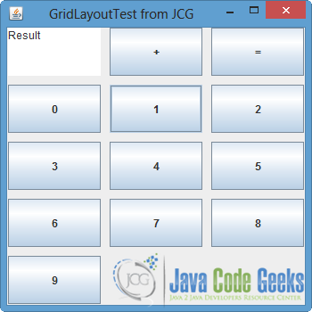 Java GridLayout - GridLayoutTest1