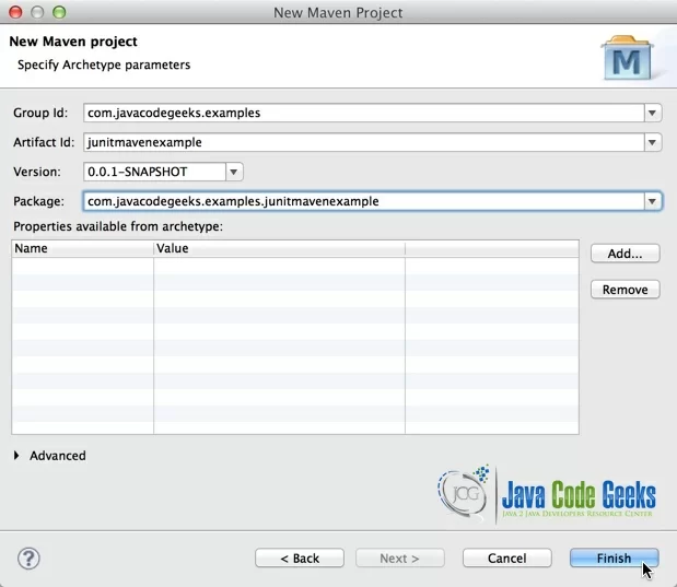 Maven - Archetype Parameters