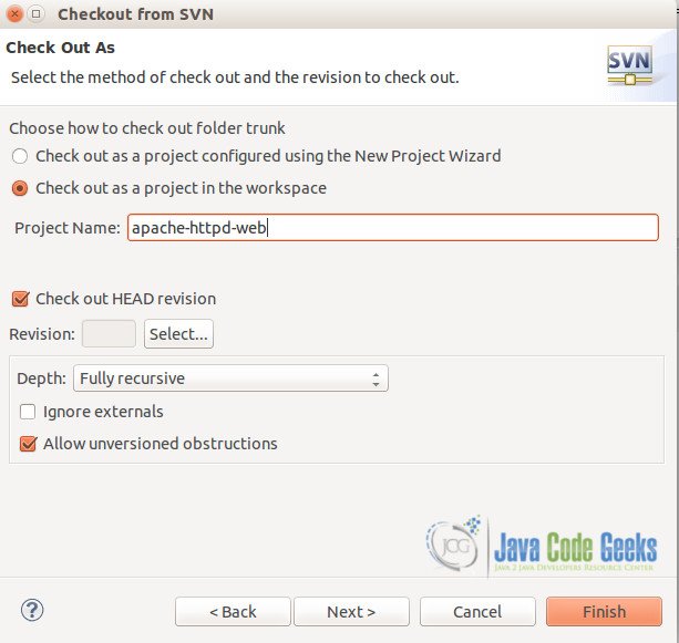 Check-out projects from SVN