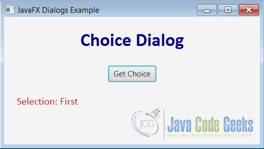 Figure 5 : Choice Dialog Example