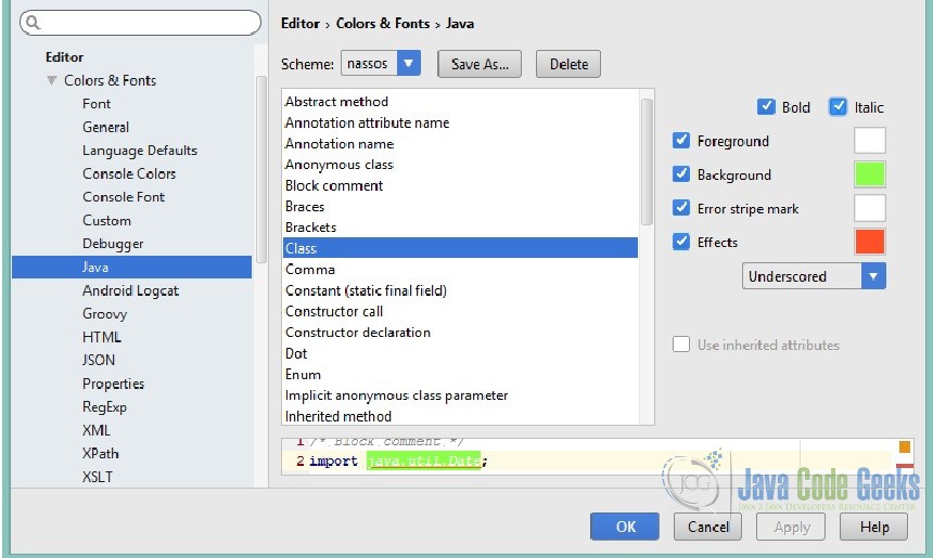 IntelliJ Idea Color Schemes / Themes Configuration - Examples Java Code  Geeks - 2023