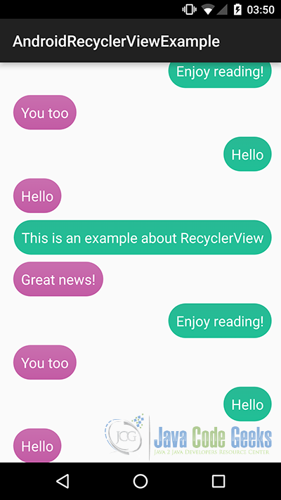 Android RecyclerView Example - Examples Java Code Geeks - 2023