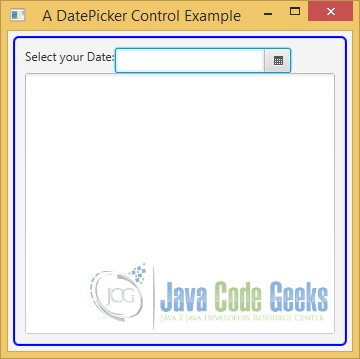 The DatePicker after starting the Application