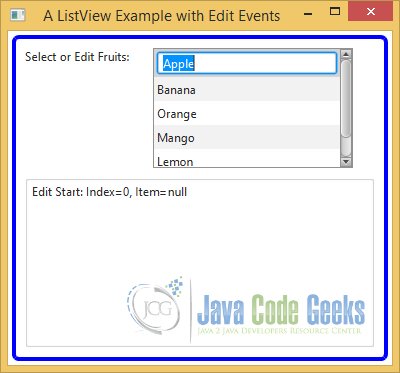 Event Handling in an editable ListView