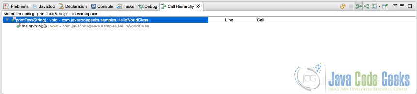 eclipse java download - Call Hierarchy