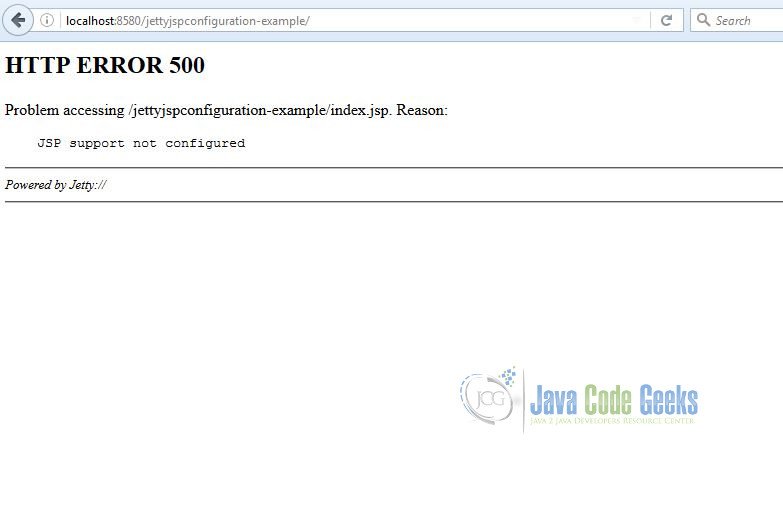 Jetty  JSP Support Not Configured Error 