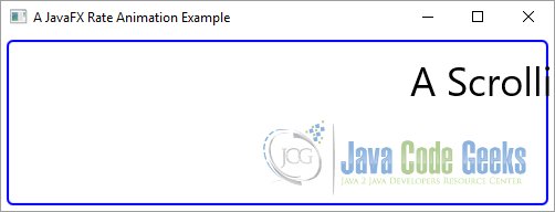 A JavaFX Animation Example with a Rate