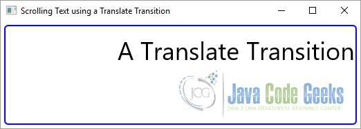 A JavaFX Translate Transition Example