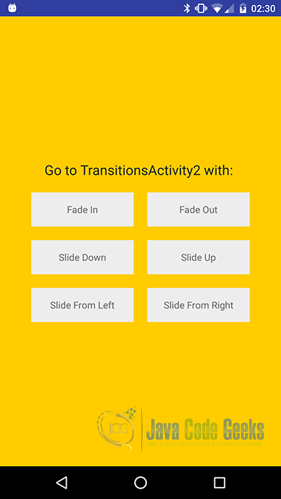 Android Activity Transition Example - Examples Java Code Geeks - 2023