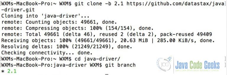 git clone branch command example
