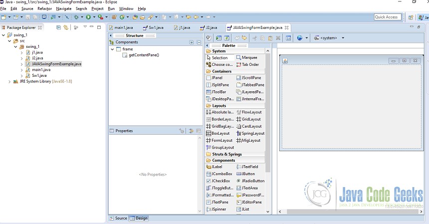 Java Swing Form Example Examples Java Code Geeks 2019