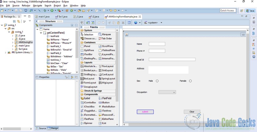 eclipse java gui tutorial