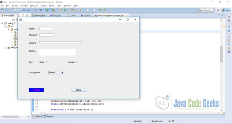 Java Swing Form Example Examples Java Code Geeks 2022 7946