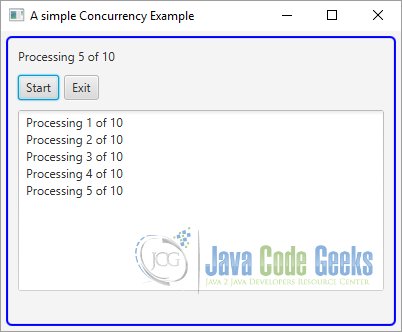 A simple JavaFX Concurrency Example