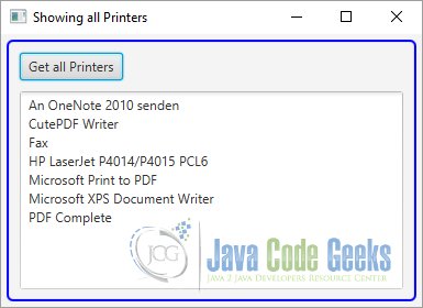 Showing all Printers with the JavaFX Print API