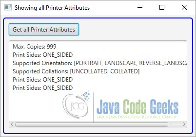 Showing all Printer Attributes with the JavaFX Print API