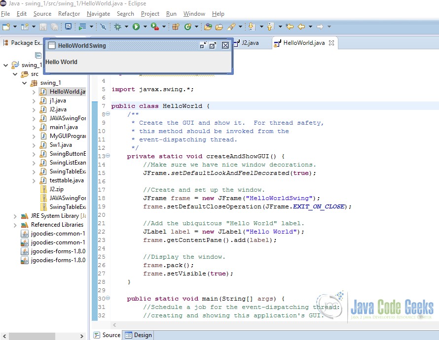 java swing projects in netbeans